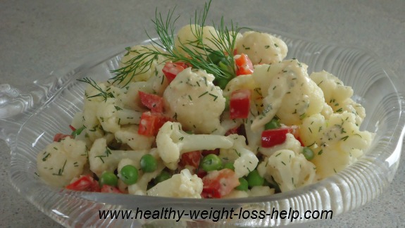 Cauliflower Salad with Mayo & Horseradish Dressing