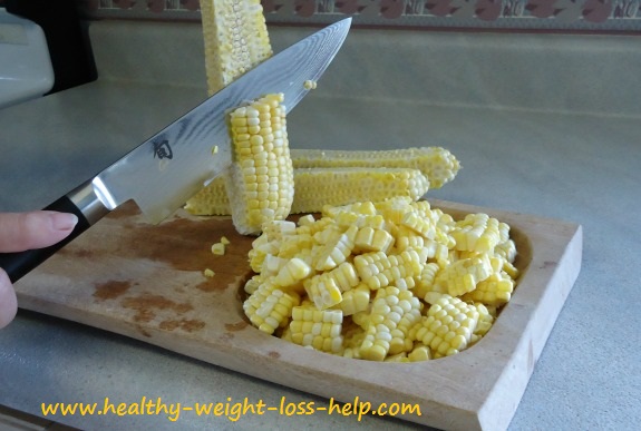 Cutting Kernels off of an Ear of Corn