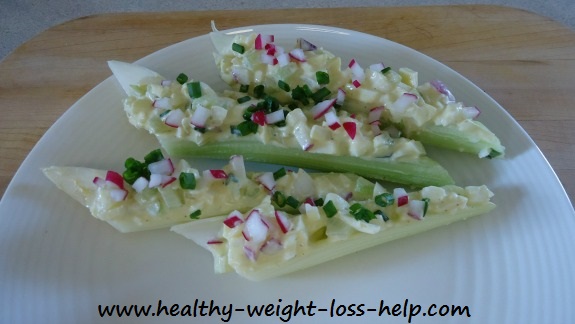 Celery Stuffed With Egg Salad
